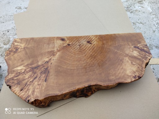 Blat drewniany do łazienki, naturalne lite drewno 75 cm