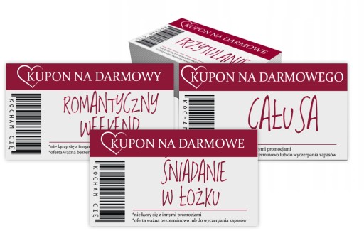 KUPON chłopaka kobiety żony męża WALENTYNKI ZESTAW
