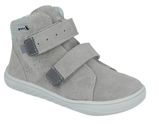 Barefoot trzewiki 11043 skórzane buty dziecięce bez ocieplenia szary r. 23