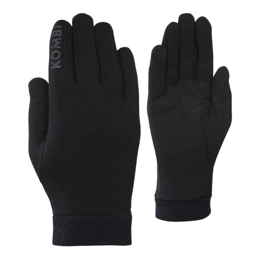 Rękawiczki pięciopalczaste męskie Kombi Merino 100% Liner Czarny S-M