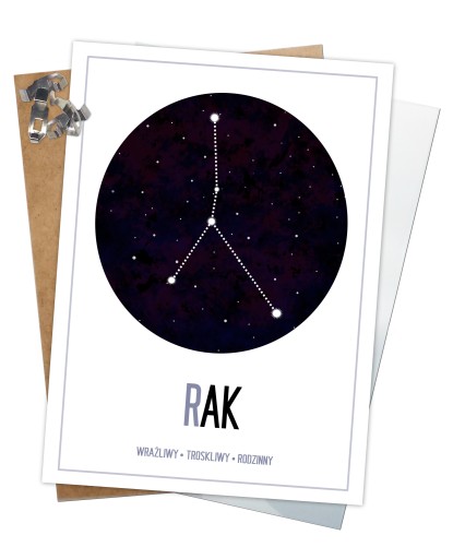 PLAKAT A4 ZNAKI ZODIAKU HOROSKOP ANTYRAMA PREZENT