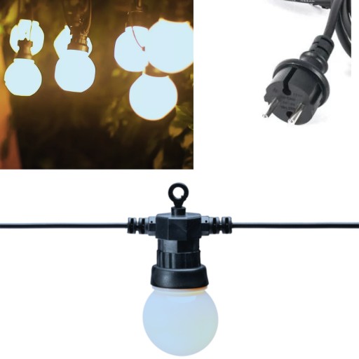 GIRLANDA LED 5M 3000K CIEPŁA PARTY WODOODPORNA 230V HIT