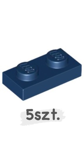 LEGO 5szt Klocek Płytka 1x2 Dark blue Ciemny niebieski 3023 Nowy