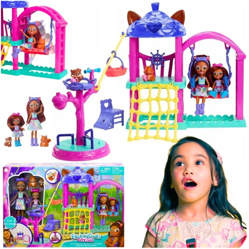 ZESTAW ENCHANTIMALS PLAC ZABAW PRZYJACIÓŁ 2 LALKI PREZENT dla DZIEWCZYNKI