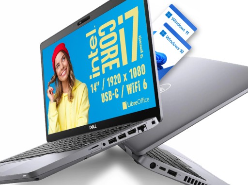 Laptop DELL 14 Latitude 5410 i7 6x4,9GHz! WiFi6 32GB 1TB SSD SREBRNY Win 11