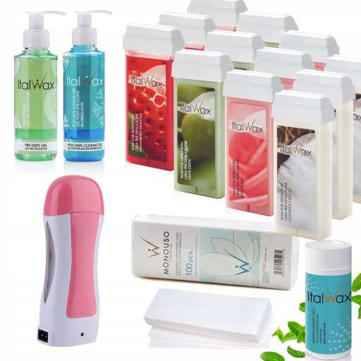 Zestaw PODGRZEWACZ 12 WOSK W ROLCE AROMA depilacja