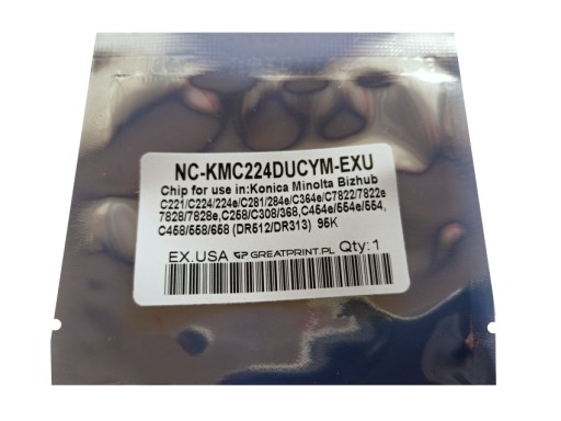 CHIP na BĘBEN Bizhub C224 C284 C364 C454 C554 (CMY
