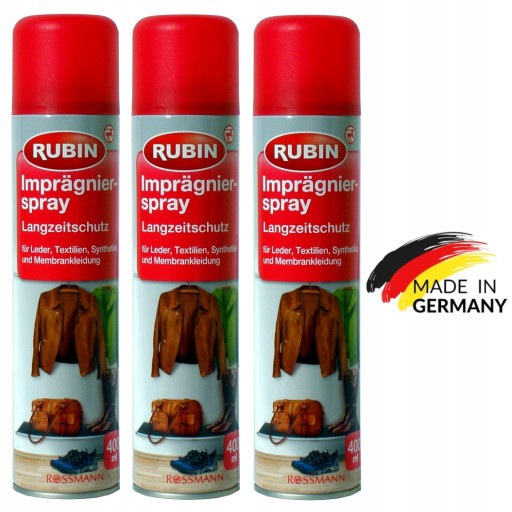 Impregnat Rubin - 3 Pak do butów kurtek 3x400ml