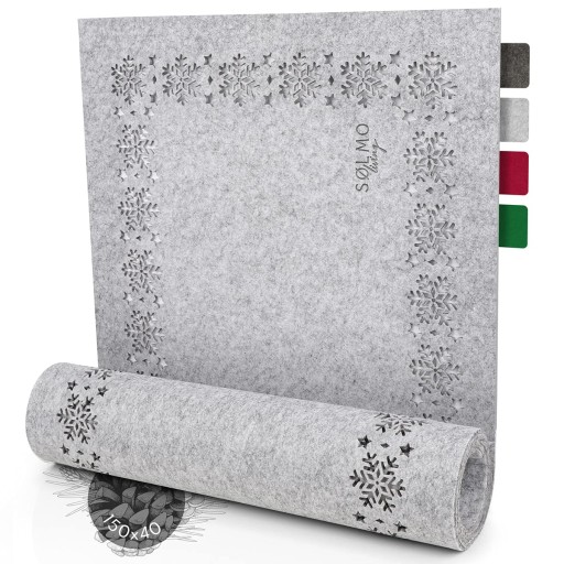 Sølmo Table Runner - Zima Jasnoszary Filc