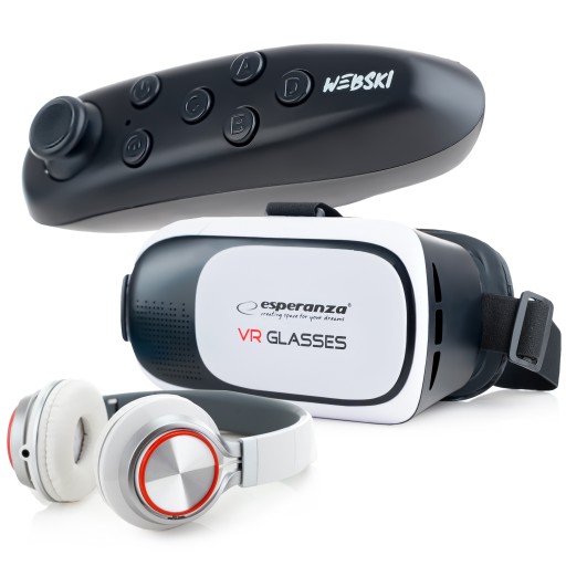 GOGLE OKULARY 3D VR DO TELEFONU Z KONTROLEREM BT