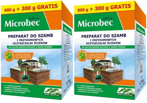 BIO MICROBEC ULTRA PREPARAT DO SZAMBA BAKTERIE 2 x 1,2kg