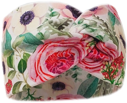 OPASKA NIEMOWLĘCA NA GŁOWĘ USZY DLA DZIEWCZYNKI 42-46cm BEAUTIFUL FLOWERS