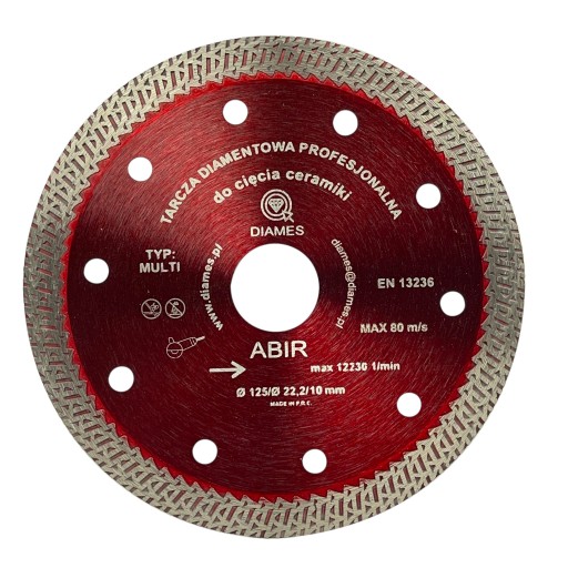TARCZA DIAMENTOWA 125 MM CIĘCIE GRESU DIAMES ABIR