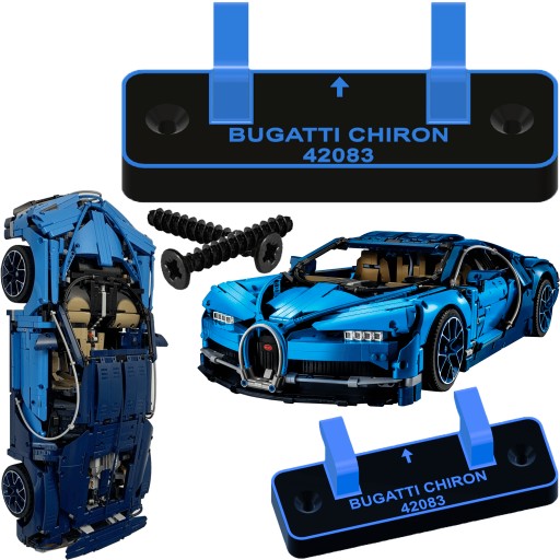 UCHWYT ŚCIENNY NA MODEL KLOCKÓW TECHNIC BUGATTI CHIRON + WKRĘTY