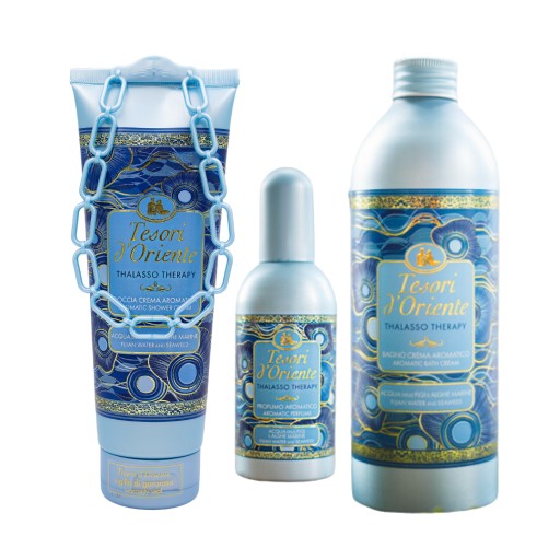 Tesori d'Oriente zestaw THALASSO THERAPY żel, płyn do kąpieli, perfumy