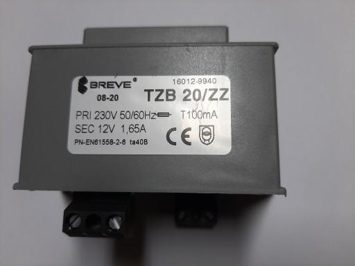 TZB Transformator 1-Fazowy Żywiczny TZB20/22