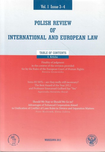 POLISH REVIEW OF INTERNATIONAL Vol. 1 Issue 3-4