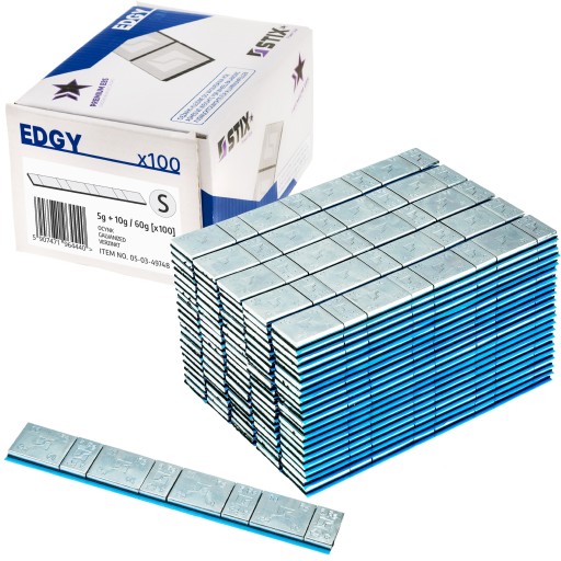 CIĘŻARKI KLEJONE DO KÓŁ ALU OCYNKOWANE 5/10G STIX 100SZT PASKÓW EDGY SLIM