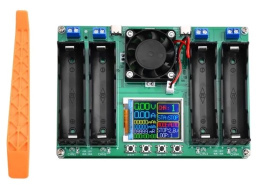 Miernik tester pojemności ogniw akumulatorów 4 x 18650 USB
