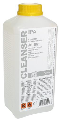 ALKOHOL IZOPROPYLOWY IZOPROPANOL IPA CLEANSER IPA 100% DO CZYSZCZENIA - 1L