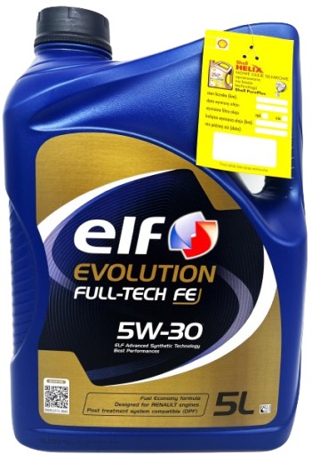 Olej ELF 5W30 EVOLUTION FULL-TECH FE 5L + ZAWIESZKA GRATIS!