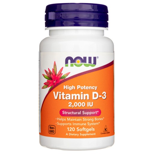 NOW FOODS WITAMINA D3 2000IU 120k SŁONECZNA WIT Odporność