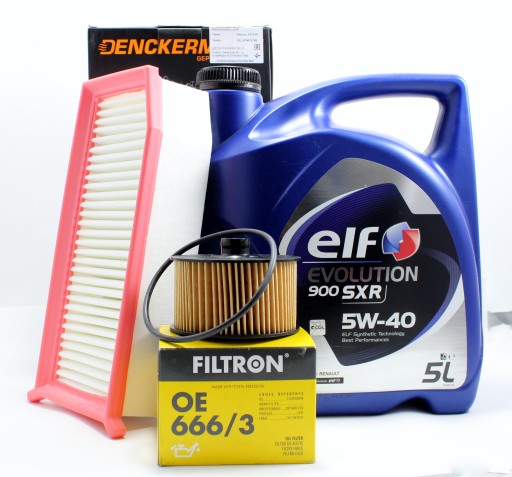FILTRY + OLEJ ELF 5W40 RENAULT CLIO IV 0.9 1.2 TCE