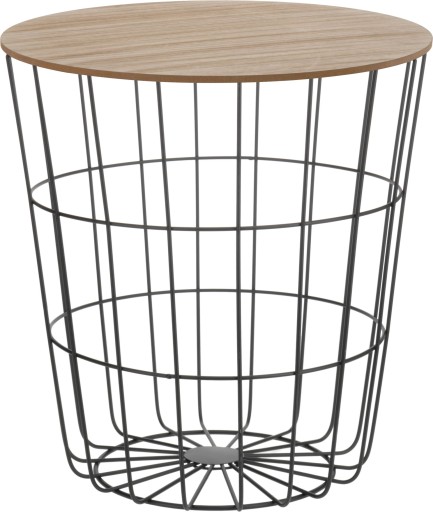DRUCIANY STOLIK KAWOWY KOSZ DRUCIANY loft czarny wys. 43cm