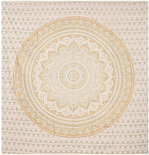 Jasnopomarańczowy okrągły styl 200x150cm Indyjski