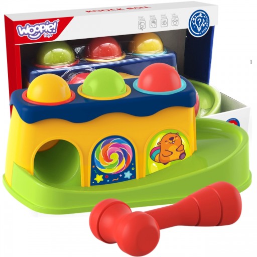 KOLOROWA PRZEBIJANKA Z MŁOTECZKIEM WBIJANKA WOOPIE BABY MONTESSORI KULKI