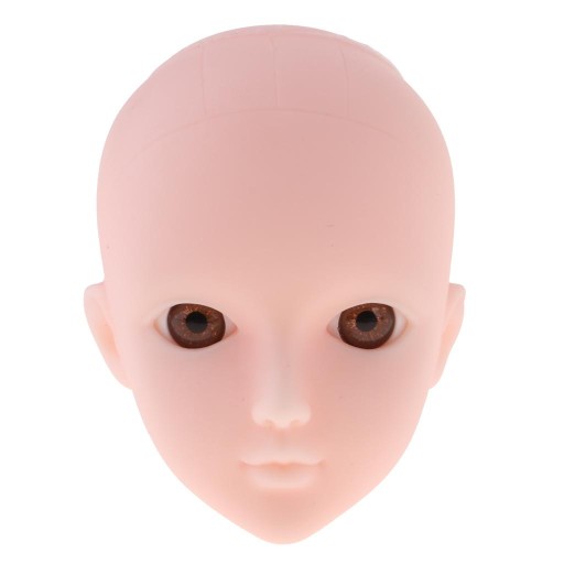 Prettyia Doll No Makeup Head Parts z brązowym