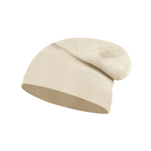 Czapka damska termiczna 100% merino ciepła kremowa
