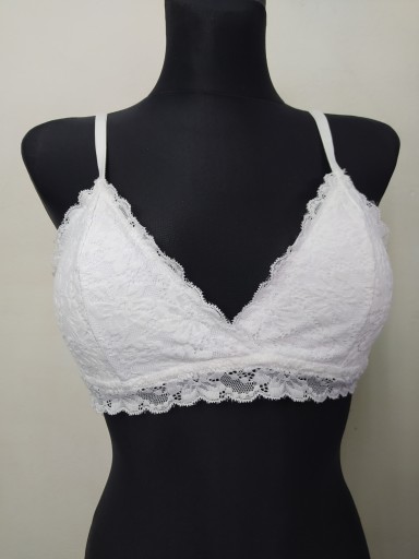 House 158 cm XL biała braletka dziewczęca biustonosz koronkowy z gąbeczkami