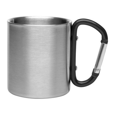 metalowy Kubek turystyczny z karabińczykiem 200ml podróżny pod namiot biwak
