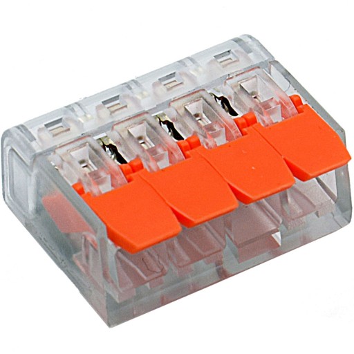 SZYBKOZŁĄCZKA ZŁĄCZE PRZEWODÓW KABLI KOSTKA ELEKTRYCZNA 4x 0,14-4mm2 1szt