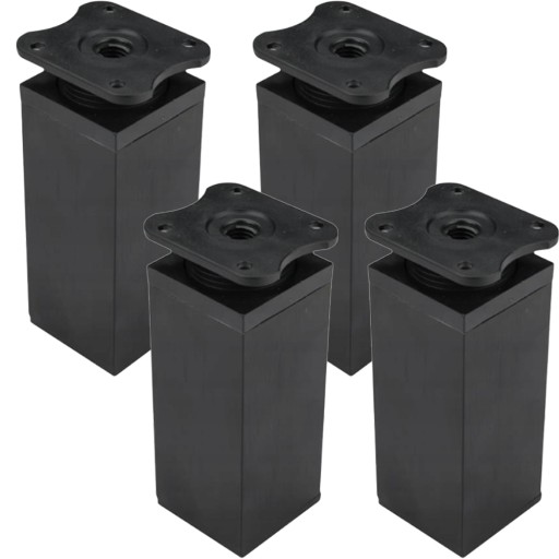 4x NÓŻKA NOGA DO MEBLI STOPKA MEBLOWA REGULOWANA 40x40 H-100 CZARNA MATOWA