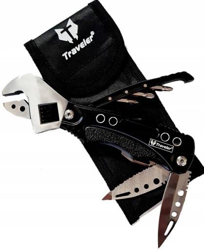 MULTITOOL NÓŻ KLUCZ NASTAWNY SZWEDZKI BITY ETUI