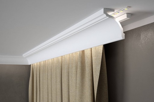 MARDOM DECOR LISTWA KARNISZOWA MD161 LED H-9.2cm - Gzyms DŁUGOŚĆ - 2m