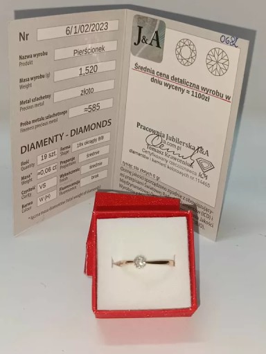 ZŁOTY PIERŚCIONEK APART 585 DIAMENTY