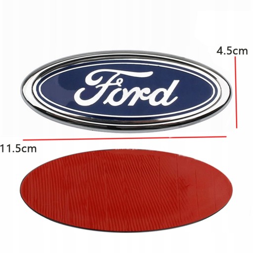 EMBLEMAT ZNACZEK Ford 11.5x4.5cm-Niebieski Srebrny
