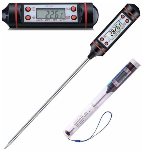 TERMOMETR KUCHENNY CYFROWY LCD SONDA MIĘSA WINA
