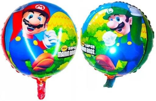 BALON FOLIOWY SUPER MARIO BROS DWUSTRONNY 45cm