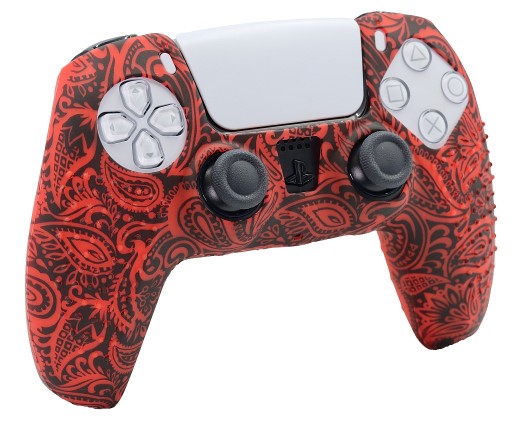 POKROWIEC ETUI SILIKONOWE SYLIKON OSŁONA PADA PS5 Folk Red