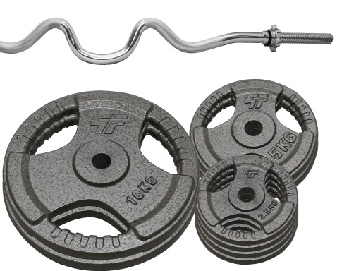 ZESTAW 47 kg OBCIĄŻENIE HAMMERTONE ŻELIWO Z GRYFEM ŁAMANYM MOCNO 120CM