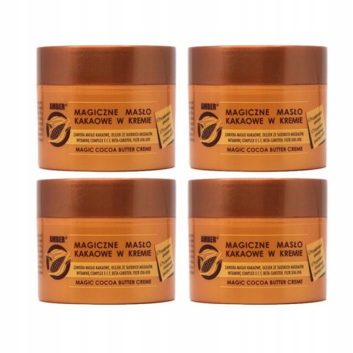 4 X MASŁO KAKAOWE AMBER MAX-PACK 150ML OPALENIZNA
