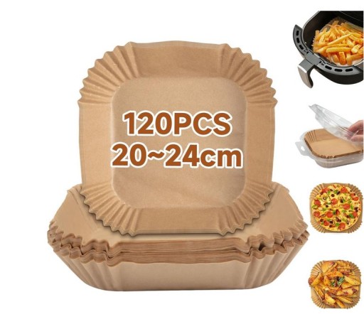 PAPIER PIECZENIA FRYTKOWNICY POWIETRZNEJ WKŁADKI 120 SZTUK - 20 CM
