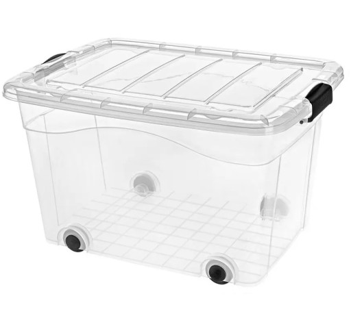 Pojemnik pudło skrzynia pokrywa 60L Transparentny