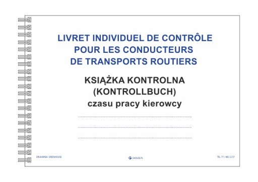 KONTROLLBUCH Książka czasu pracy Francja FR