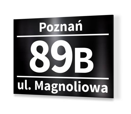 Tabliczka tablica ADRESOWA BLACK GLOS Nr dom 30x40