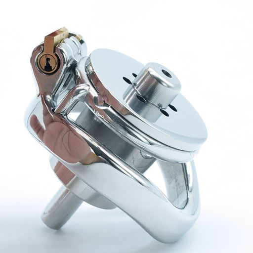 Inverted Plugged Cylinder Chastity Cage With
